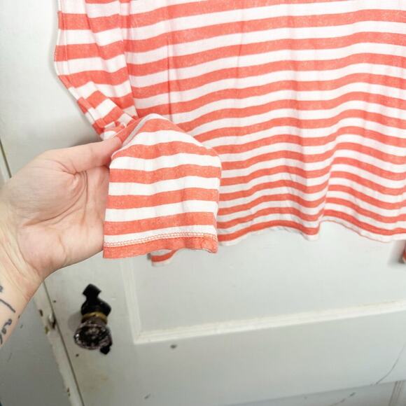 Trina Turk Crewneck Striped Long Sleeve Burnout Shirt Top Layering Classic Small - Picture 6 of 10